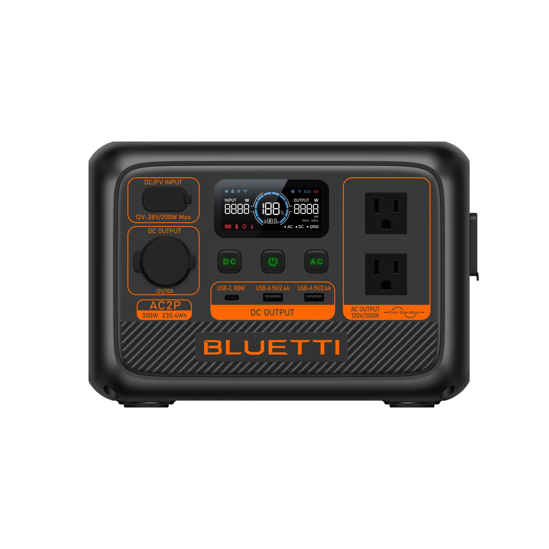 [P-AC2P-US-GY-BL-010] BLUETTI AC2P Estación de energía portátil | 300 W 230.4 Wh